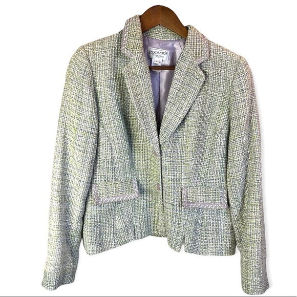 Vintage Pendleton Green Blazer Size 8 - Picture 1 of 5